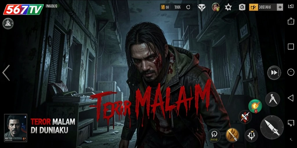Tangkapan layar gameplay menakutkan di 567TV yang menunjukkan suasana Horror.