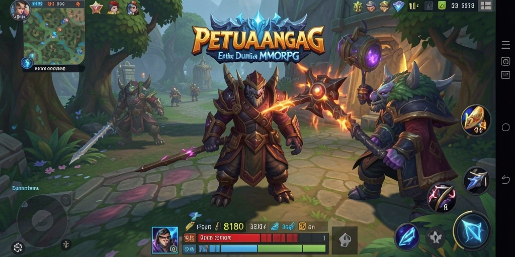 Tampilan gameplay mendebarkan dalam 8180 di dunia MMORPG.