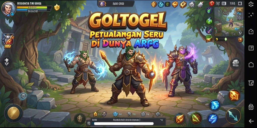 Tangkapan layar GOLTOGEL menampilkan aksi pertempuran seru dan karakter beragam.
