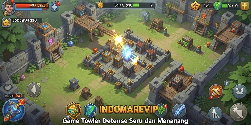 Tampilan strategis gameplay INDOMAREVIP dalam melindungi kerajaan.