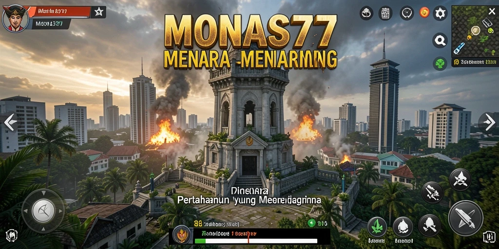 Tampilan menarik dari gameplay MONAS77 yang mendebarkan di Tower Defense.