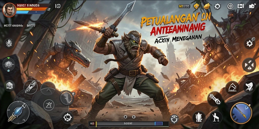 Screenshot gameplay MT777 menunjukkan aksi bertempur yang mendebarkan.