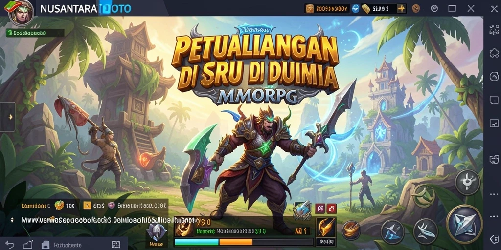Screenshot gameplay NUSANTARATOTO yang menggambarkan aksi seru di dunia MMORPG.