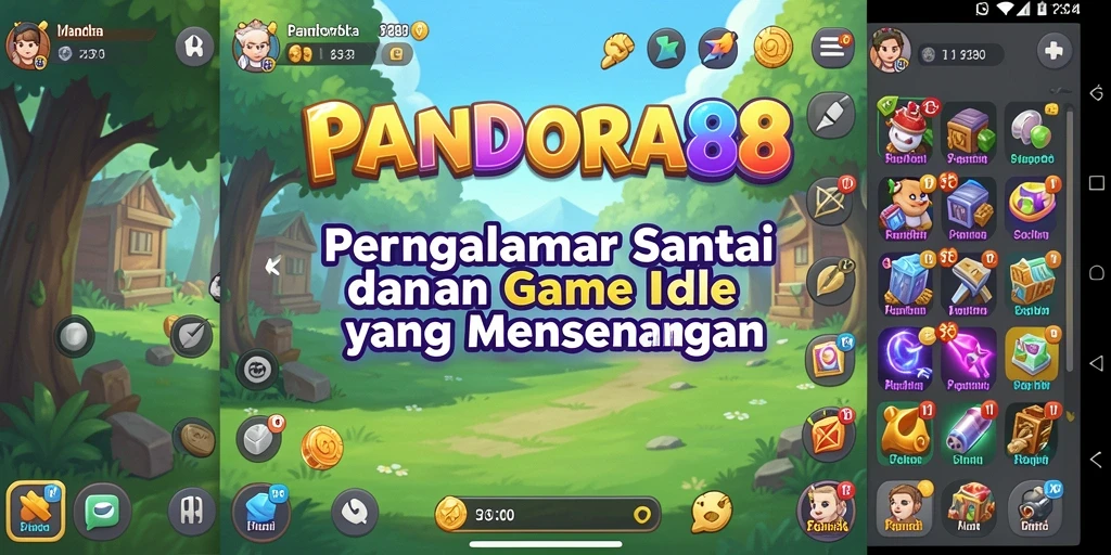 Screenshot PANDORA88 menampilkan gameplay santai dengan karakter yang sedang bekerja.