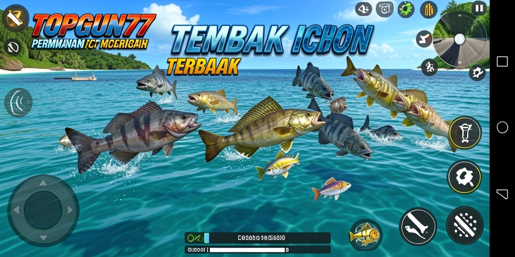 Screenshot utama dari gameplay Tembak Ikan TOPGUN77 yang seru.