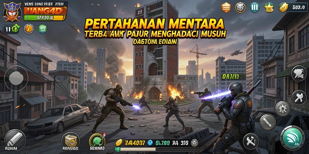 Screenshot utama dari gameplay Tower Defense yang menegangkan dan penuh strategi.