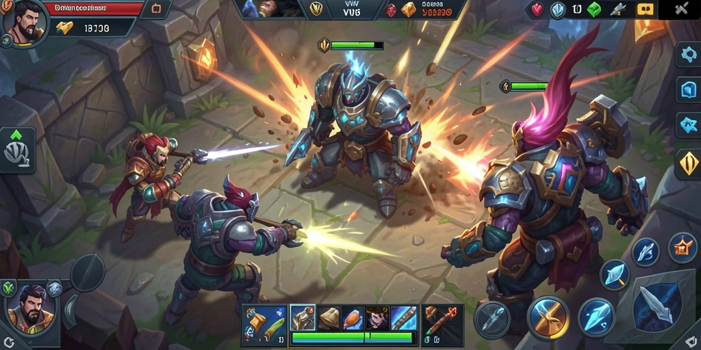Tangkapan layar dari gameplay MOBA yang mendebarkan di VW108.