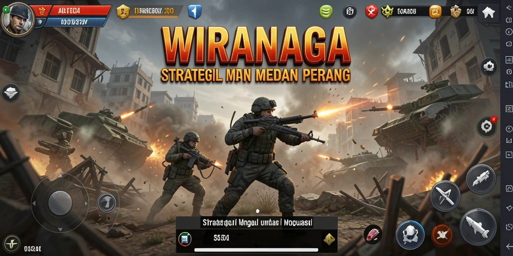 Tampilan menarik dari gameplay strategis di WIRANAGA.
